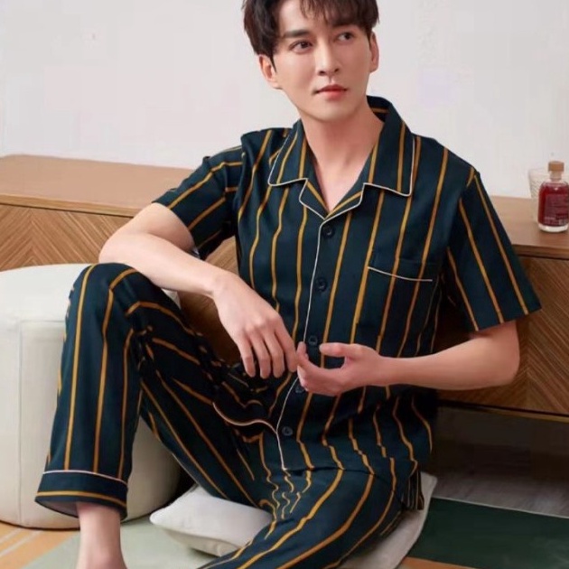 ✶BigSale,,✶ SETELAN SET PIYAMA PAJAMAS BAJU TIDUR PRIA DEWASA CP IMPORT PREMIUM LENGAN PENDEK STELAN