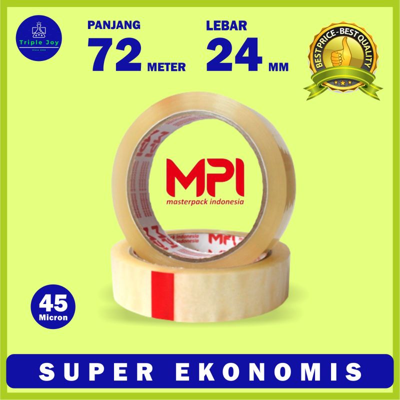 

Isolasi MPI 1 Inch Selotip 24mm x 72m Bening Cello Tape MPI