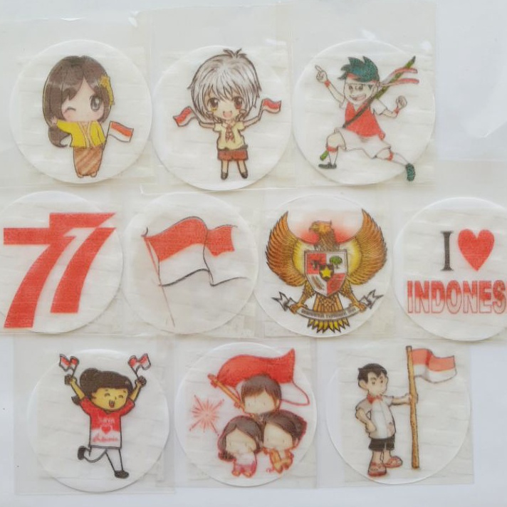 

KBCB4654 Terlaku.../ edible rice paper KEMERDEKAAN untuk NASI BENTO/ AMAN DIMAKAN