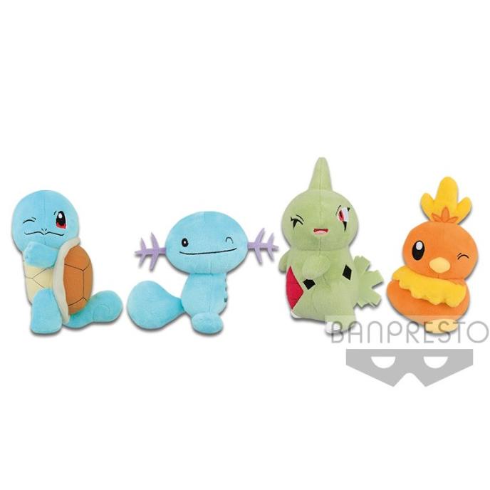 Banpresto Pokemon Plush Squirtle , Larvitar , Wooper , Torchic Ori