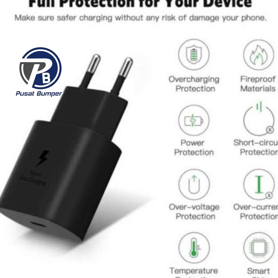 ★★ DQP Adaptor Kepala batok Charger Casan Samsung Galaxy A33 A53 A73 5G a32 A52 a72 A52S note 10 not