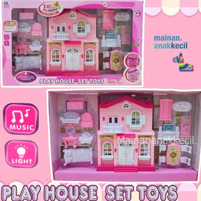 MAINAN ANAK PEREMPUAN RUMAH RUMAHAN BERTINGKAT PLAY HOUSE SET TOYS