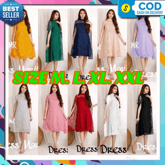 Dress Wanita Terbaru 2023 Longdres Cantik Fashion Elegan Sexy Dress Selutut Brokat Perempuan Gaun We