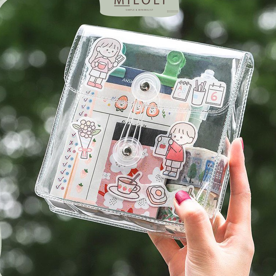 

WLJK8622 GROSIR [MILOLI] File Bag Transparan Pouch Serba Guna Tempat Pensil Transparan Aesthetic - F0001