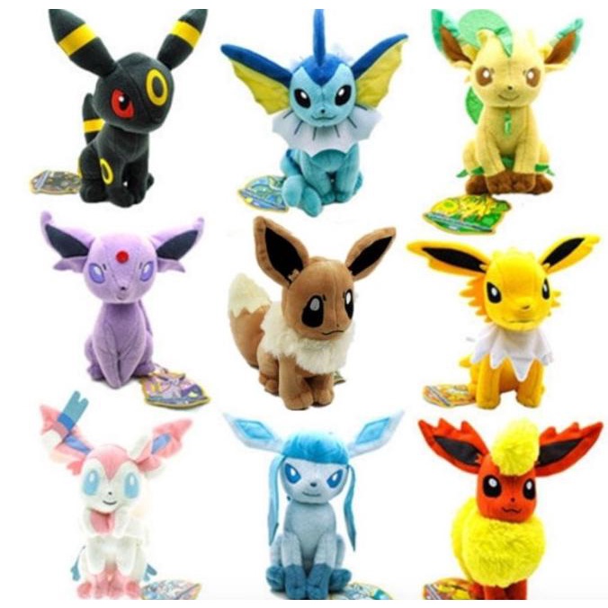 28cm Boneka Pokemon Eevee Boneka Sylveon Umbreon Jolteon Espeon