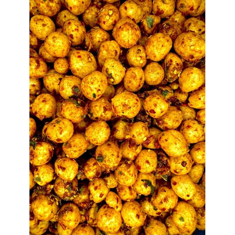 

Cimol kering bumbu pedas daun jeruk kemasan 250gr