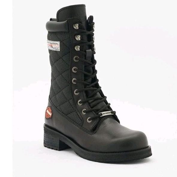 Sepatu boots perempuan harley Davidson Original Rose black