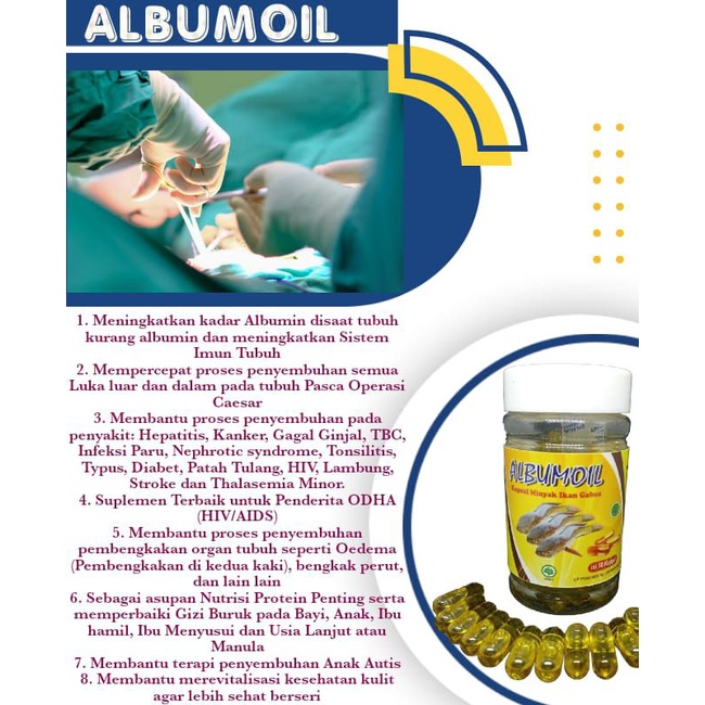 Albumin oil minyak ikan gabus mempercepat penyembuhan luka pasca operasi