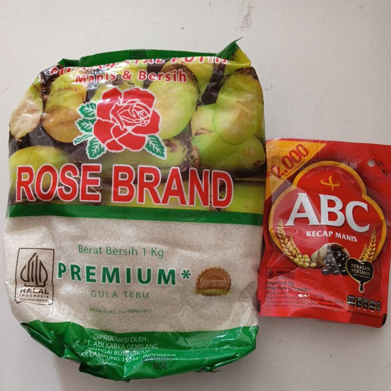 

Gula Rose Brand Hijau 1kg gratis kecap ABC 75g