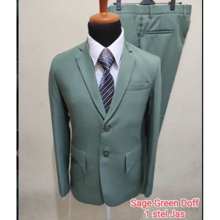✵Segera Dapatkan..✵ 1 stel Jas sage green Wedding  Jas Pria Stelan  sage green Jas nikah sage green 