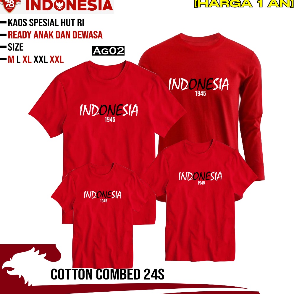 Kaos Merah Putih Special 17 Agustus 2023 Kaos Seragam Agustusan Ready O⌒
