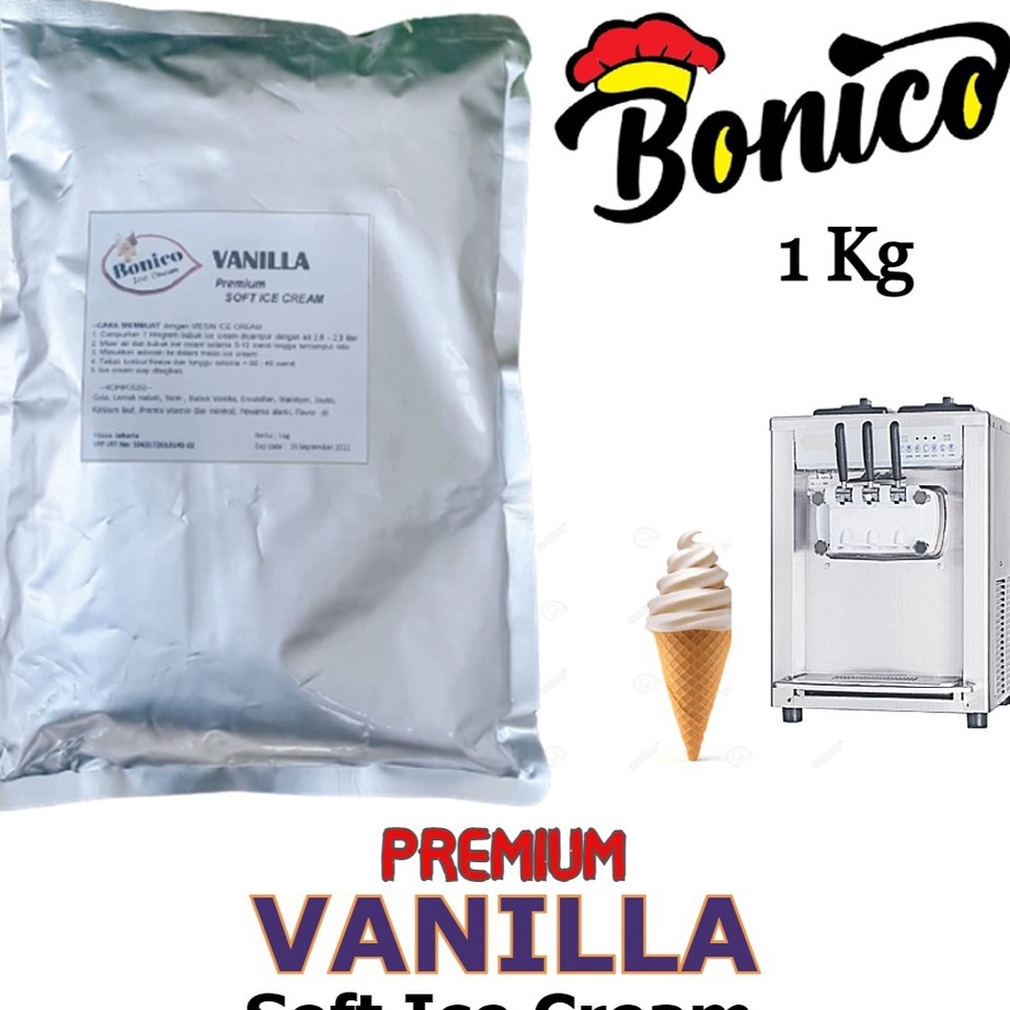 

WHXG6041 READY STOK BONICO VANILLA SOFT ICE CREAM POWDER 1kg PREMIUM RESTO bubuk es krim mesin lembut VANILA cone frizco