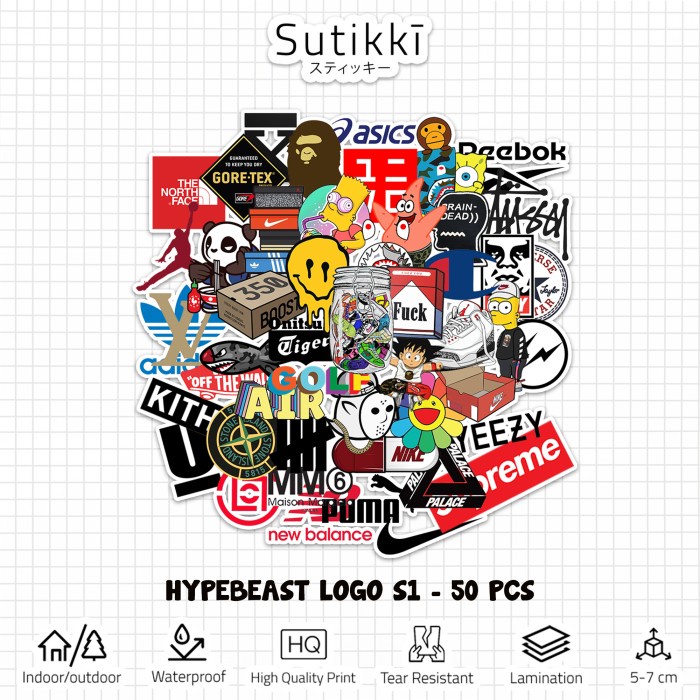 

Terlaris Sticker Pack Hypebeast Thrift Supreme Logo Stiker Laptop Vinyl Set 1