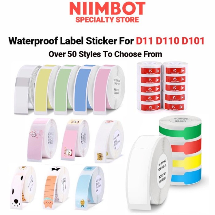 

Niimbot D11 D101 D110 White/Color/Transparent Label Paper