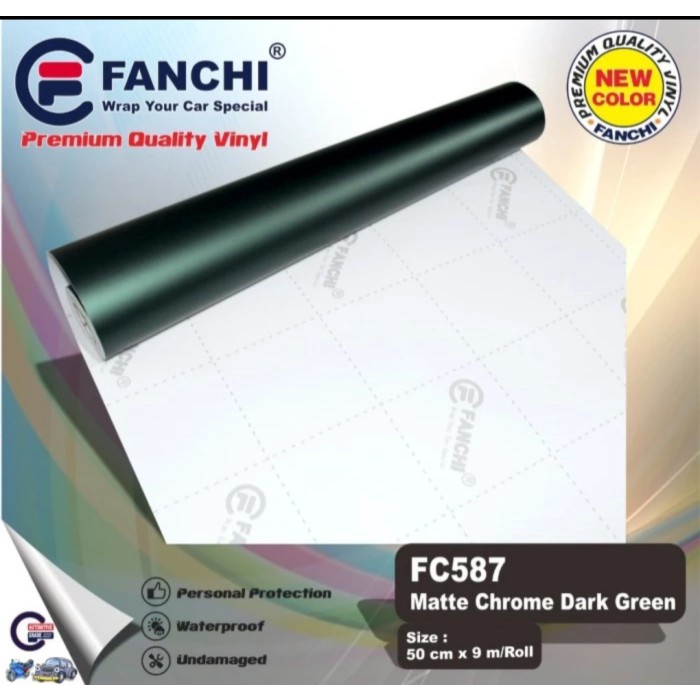 

Sticker Fanchi Fc587 Matt Chrome Dark Green Metallic Metalik Doff