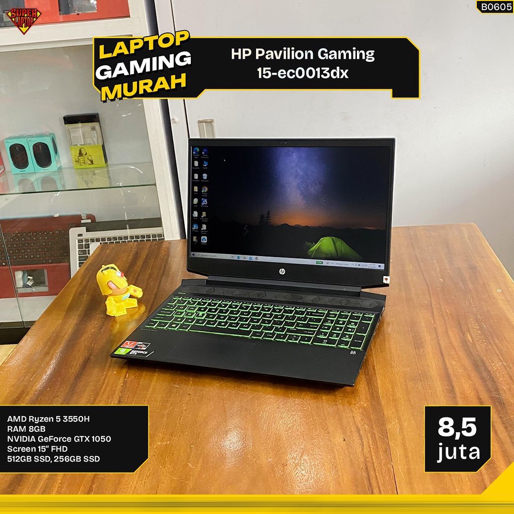 Laptop gaming super HP Pavilion Gaming 15-ec0013dx ryzen 5 gtx 1050