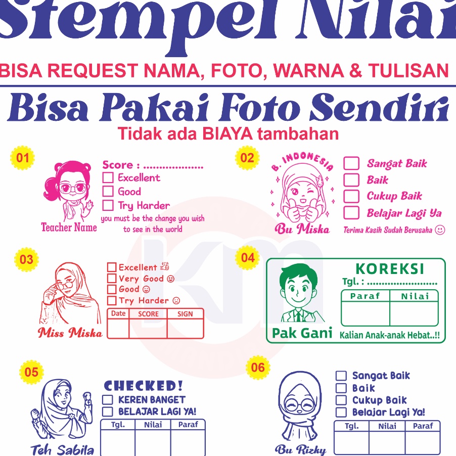 

RMNB6647 Free Ongkir Stempel Nilai Guru Stempel Checked Stempel Reward BISA CUSTOM SUKA SUKA