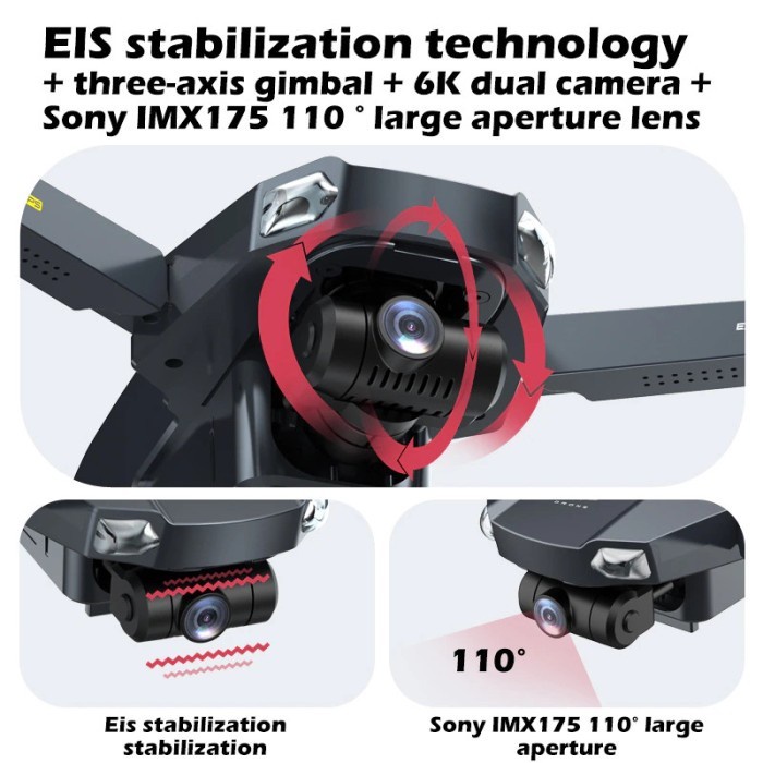 Drone JJRC X20 MAX Anti Nabrak 6K IMX Camera 3-Axis Gimbal GPS 5G