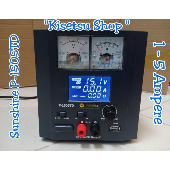 POWER SUPPLY SUNSHINE HP PONSEL P-1505TD DIGITAL ANALOG 1 - 5 AMPERE