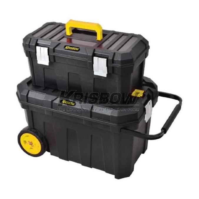 Kotak Perkakas Roller Tool Box 2In1 Black And Yellow Krisbow 10207949