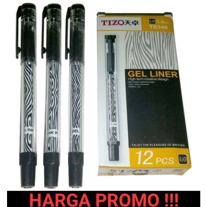 

Laris.. Pulpen Pen Pena Bolpen Gel TIZO (1 pak 12 pcs) QYA