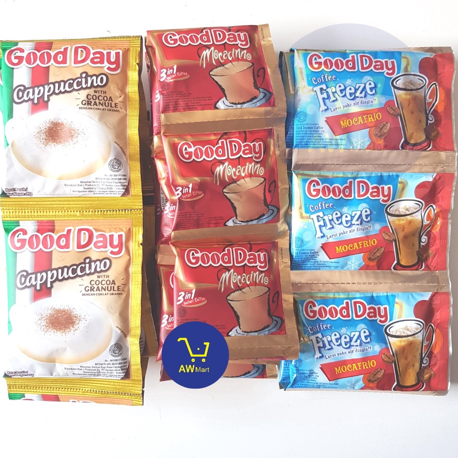 

THRM9242 Ready Stok GOOD DAY MOCAFRIO (10'S X 30GR) - GOOD DAY MOCACINNO (10'S X 20GR) - GOOD DAY CAPPUCCINO (10'S X 25GR)SACHET RENCENG
