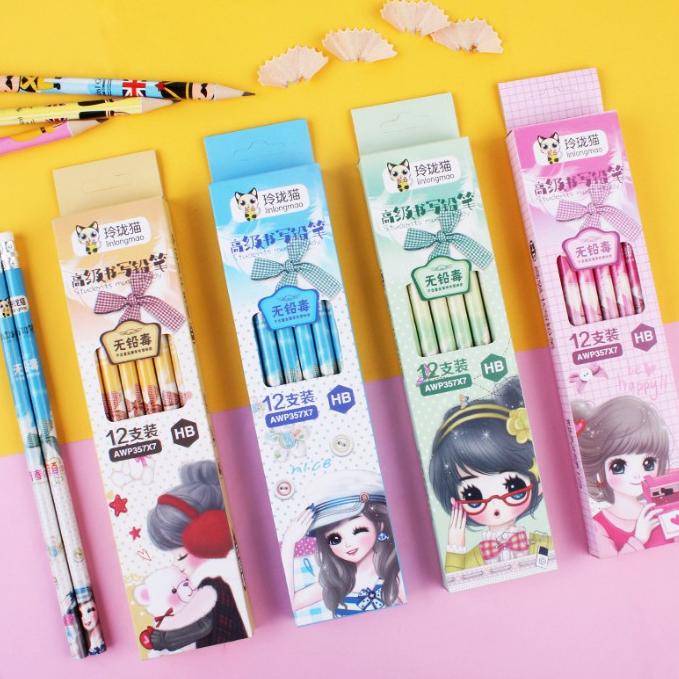 

Termurah 1 Lusin 12Pcs Pensil Motif Gadis Cantik / Pencil Murah Meriah Bs Kri