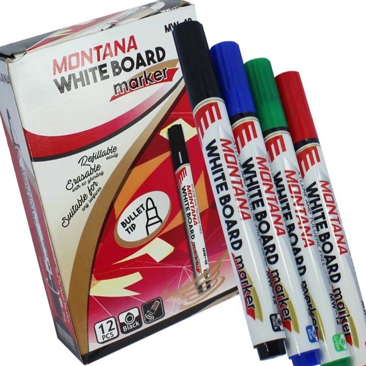 

➝Harga Murah (1 lusin) MONTANA Spidol Whiteboard (MW-12) T73 →