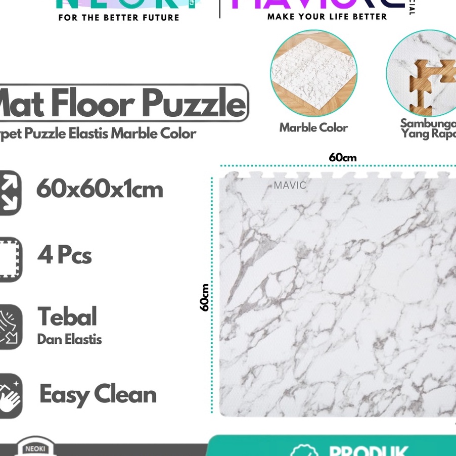 Terbaru 12.12 NEOKI NMP50 Matras Puzzle Lantai Evafoam Tebal dan Elastis 60x60CM Alas Lantai Karpet 