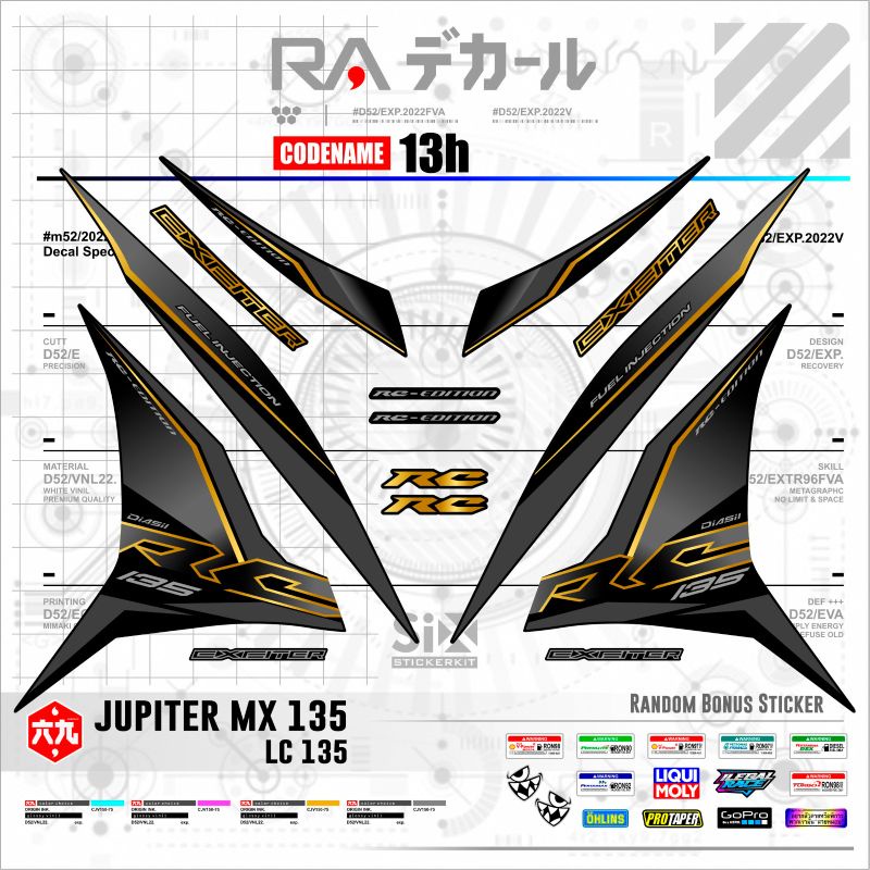 STRIPING RC 135/EXCITER 135/EXCITER 135/STICKER UDAH DI CUTING