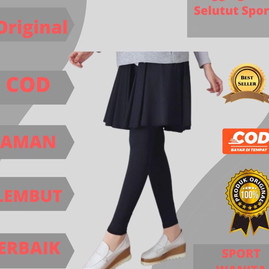 Promo Legging Leging Lejing Rok Selutut Bawahan Sport Sports Sporty Olahraga Wanita Cewek Perempuan 