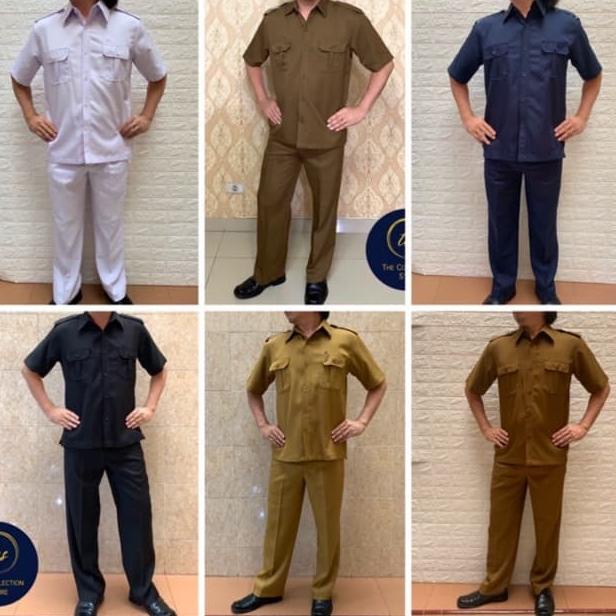 Seragam Setelan Semi Wool Pemda PNS, Safari Pemda Pria, baju seragam