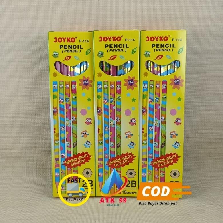

Viral Pensil Animal Joyko 12Pcs/Pencil 2B Joyko P-114/Pensil 2B Computer/Pensil Ujian