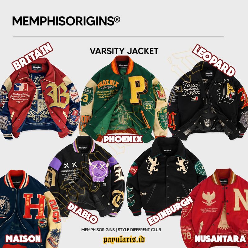 VARSITY JACKET - BRITAIN/LEOPARD/MICHIGAN/CALIFORNIA/PHOENIX/MAISON/NUSANTARA/BEAR/INFERA MEMPHISORI