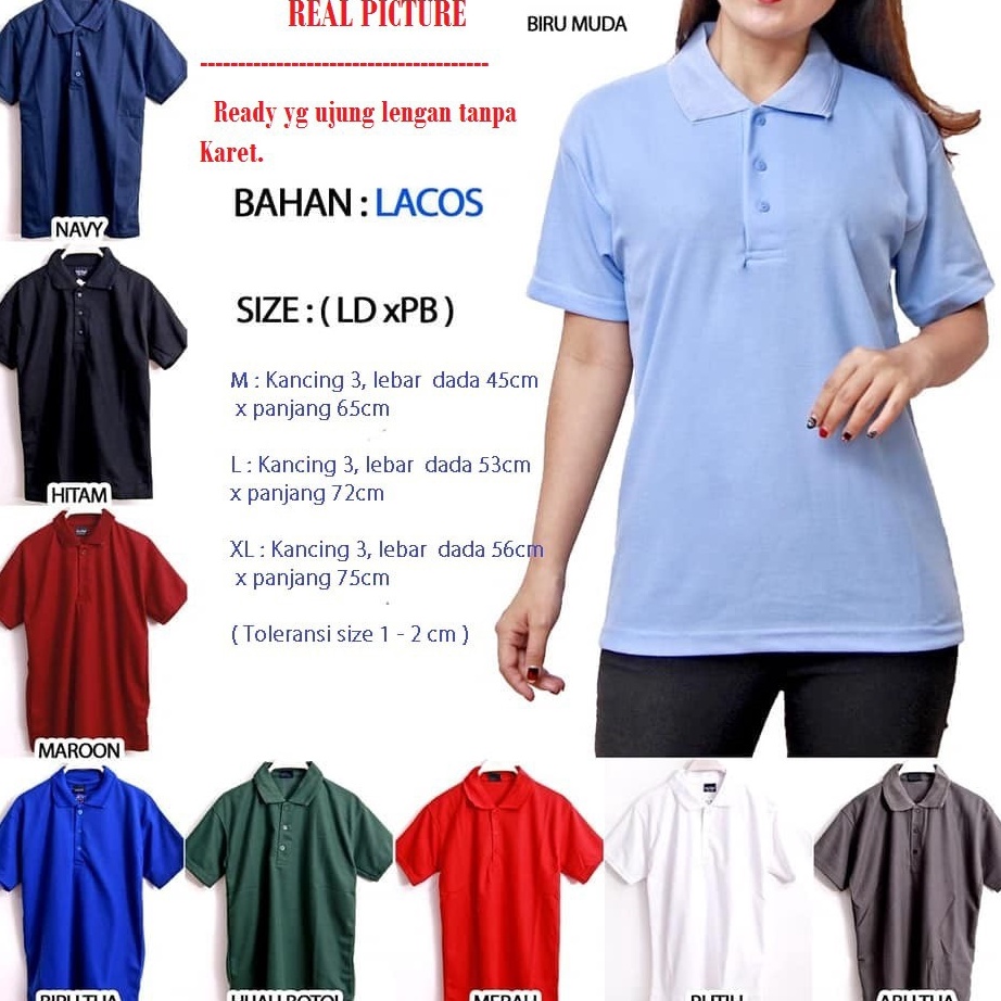 VIRAL Kaos polo cewek / Kaos kerah cewek lengan pendek polos / polo pendek wanita / winstar polos / 