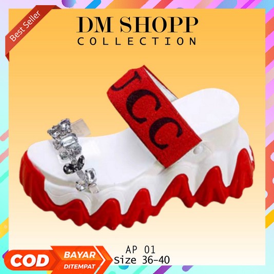 Sandal Wedges Terbaru 2023 Wanita Tinggi Sendal Kondangan Karet Sepatu Sandal Remaja Simple Wejes Ib
