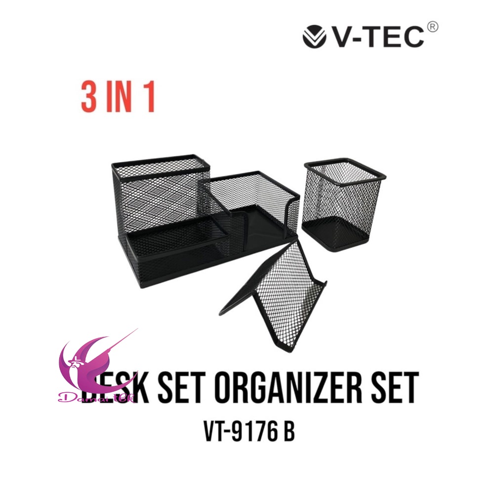 

Desk Organizer Set 3 in 1 V-tec VT-9176/B Memo Set Terdapat 3 Organizer