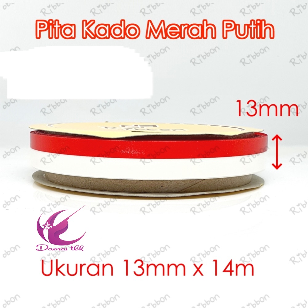 

Pita Kado MERAH - PUTIH 13mm x 14m