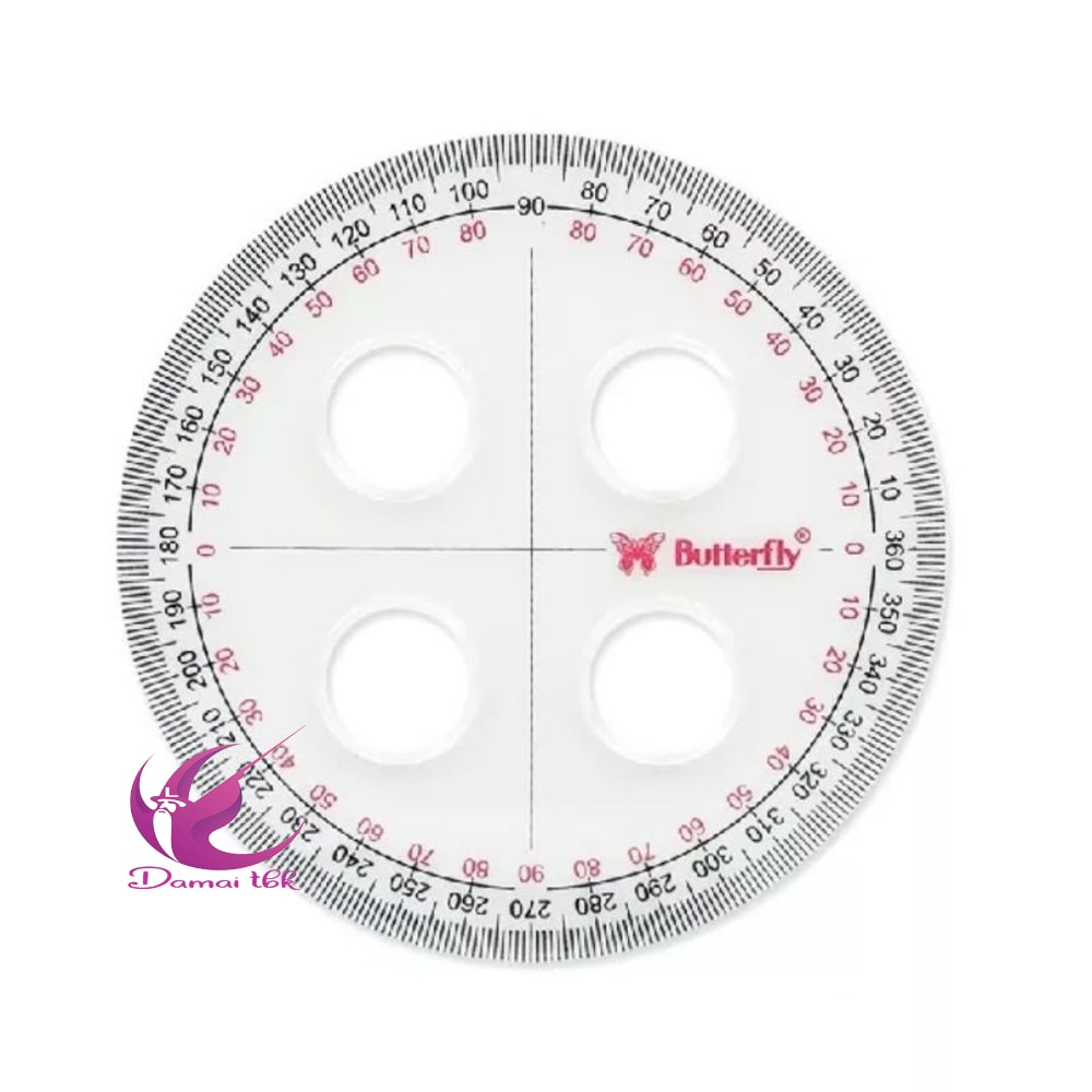

Penggaris Busur Butterfly Bahan Tebal 360°/10 cm 4 Lubang Tengah