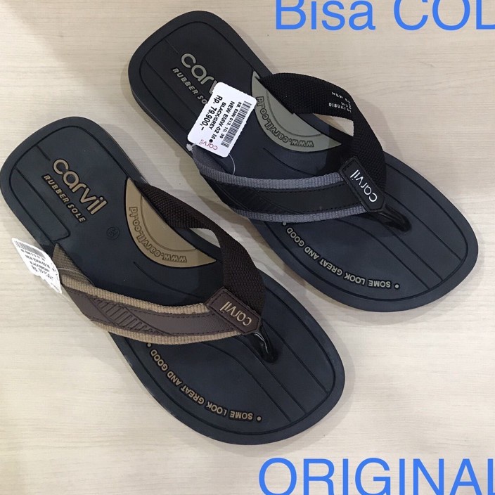 ✱Best Seller✱ Original Carvil Sandal Jepit Pria Carvil EMW Sendal Jepit Cowok Laki Karet Dewasa Berk