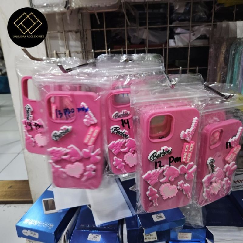 Casing Silikon Diy Mainan Lepas Barbie Lucu 3D Case Iphone 14 pro 14 13 pro max 12 Pro Max 11