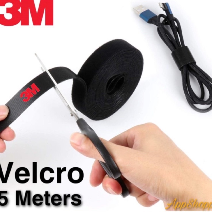 Paling Laris 3M VELCRO CABLE TIE ORGANIZER Pengikat Kabel PEREKAT KUAT Factory Stok ✧