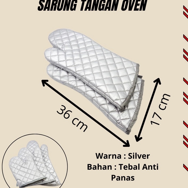 Banyak Peminat Sarung Tangan Oven Sepasang - Tebal Anti Panas - Abu abu ✱