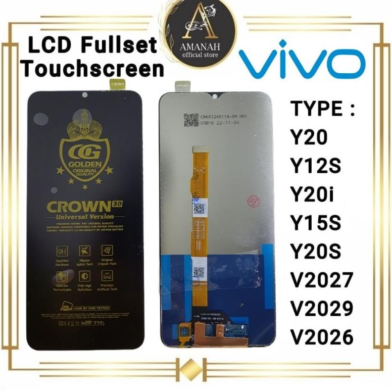 Terbaru Lcd Touchscreen Vivo Y20 / Y12S / Y20I / Y15S / Y20S Fullset Crown 3.0 / 4.0 Original Super 