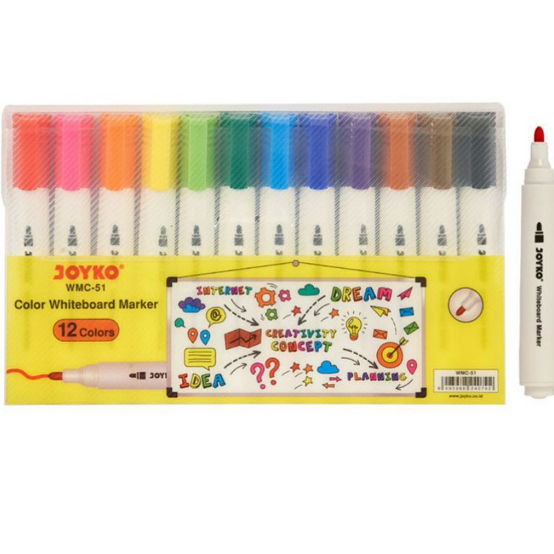 

Best seller Spidol Whiteboard Warna/Color Whiteboard Marker Joyko WMC-51 0YG