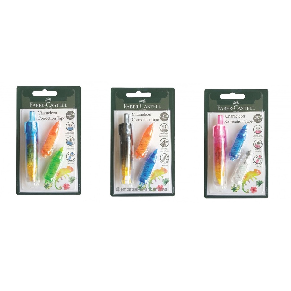 

➨Harga Murah➵ Correction Tape Faber Castell Motif Chameleon Free Refill 2 (163328R, 163351R, 163399R ) shesb H46 ➯