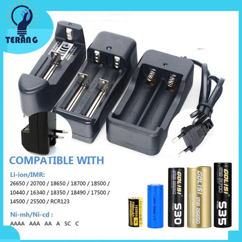 Promo Charger Baterai Universal 1Slot Dan 2 Slot Cas Semua Jenis Baterai 18650  3.7V