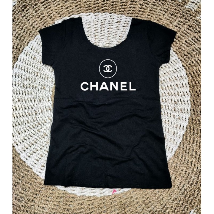 kaos wanita cewek import bodyfit stretch u neck v neck