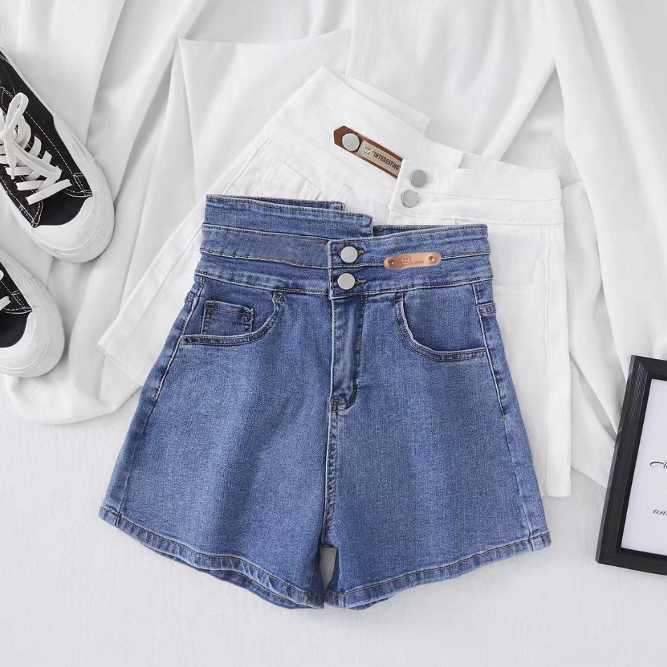 WBZQ1915  celana jeans pendek hot pants wanita highwaist pants korean style jeans stretch pants ootd