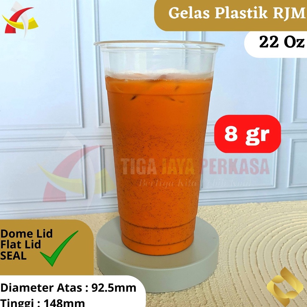 JVQP1692  Gelas Plastik 22 Oz RJM / Gelas Plastik PP Tebal 22oz 8gr / Plastic Cup PP / Gelas Plastik